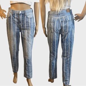 AMERICAN Eagle Striped High Rise “Mom Jeans"